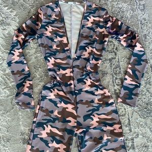 Camo Long Sleeve Romper